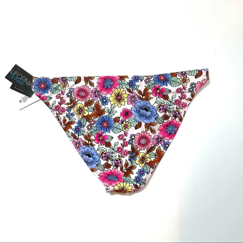 California Waves floral bikini swim bottom Lg